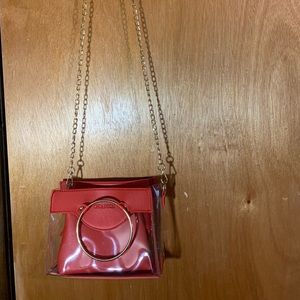 Red transparent crossbody